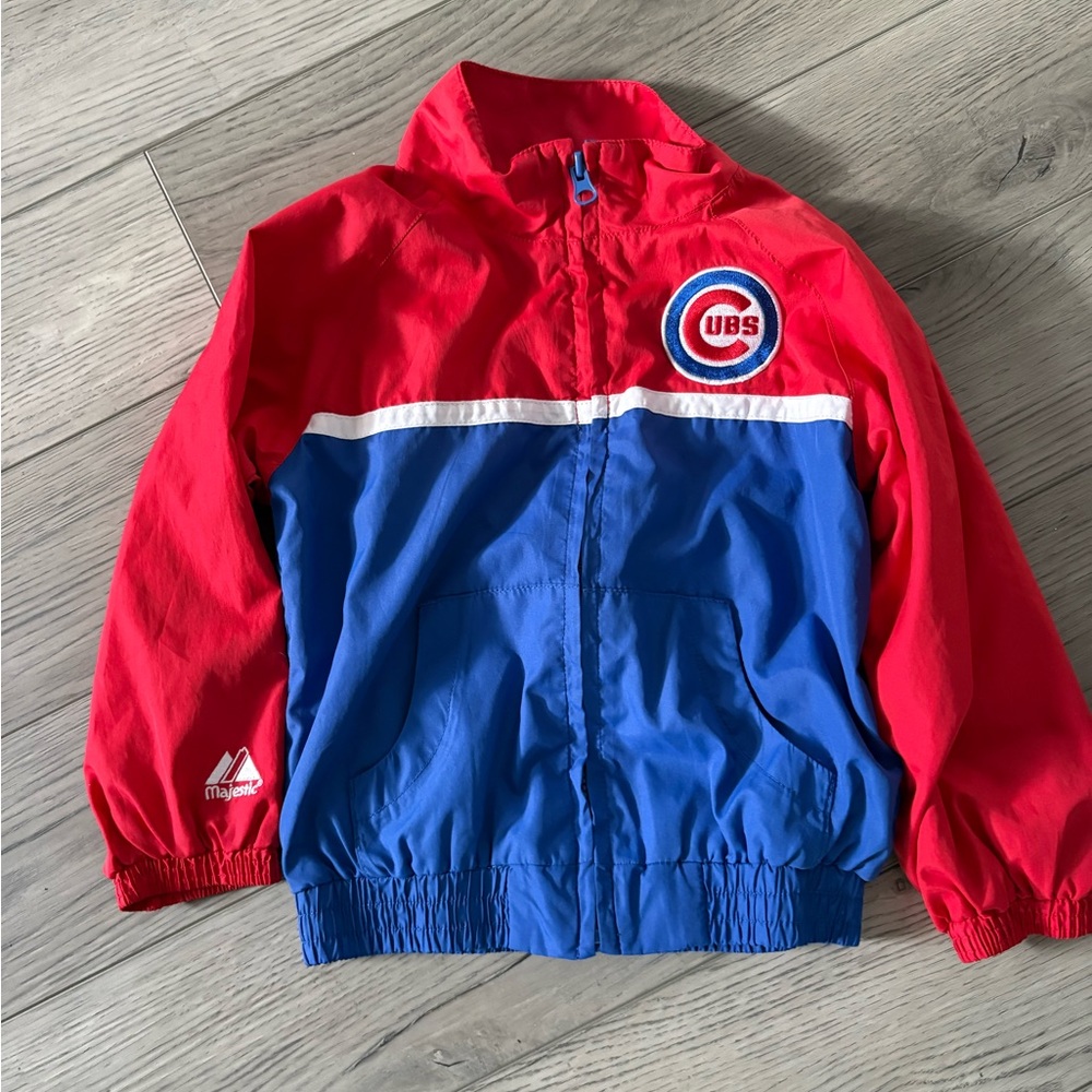 Majestic Kids Red & Blue Chicago Cubs Windbreaker